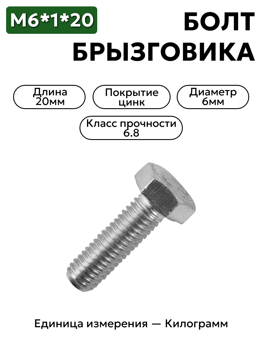болт м6*1*20 брызговика 201420-п29 в интернет-магазине НМК